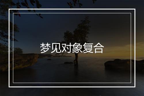 梦见对象复合