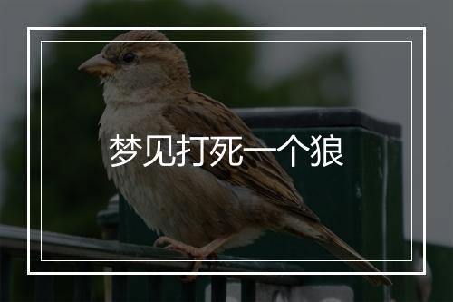 梦见打死一个狼