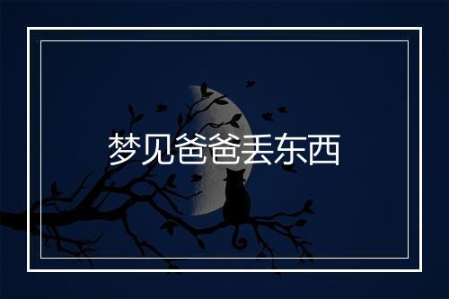 梦见爸爸丢东西