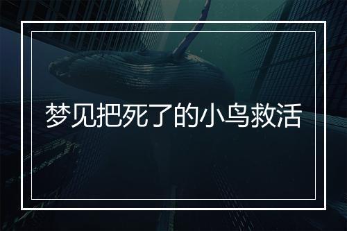 梦见把死了的小鸟救活