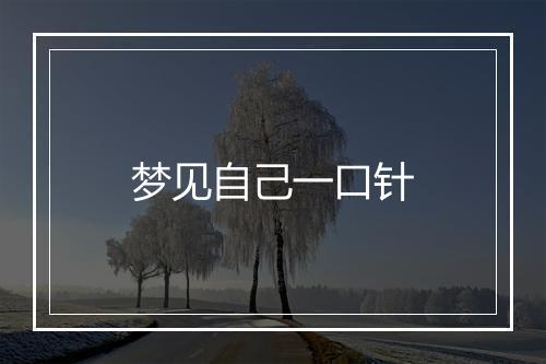 梦见自己一口针