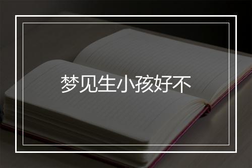 梦见生小孩好不