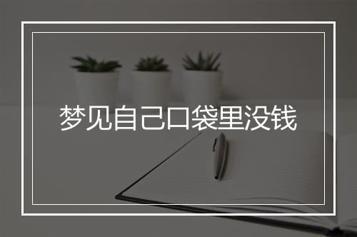 梦见自己口袋里没钱