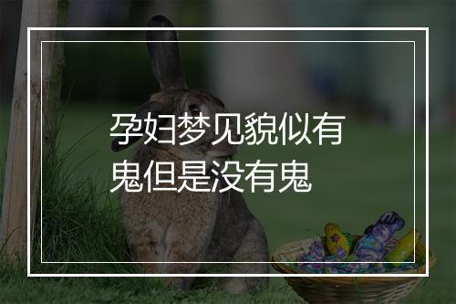 孕妇梦见貌似有鬼但是没有鬼