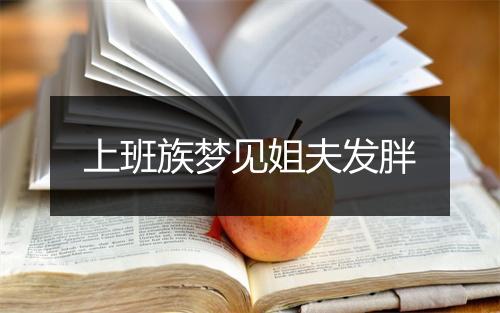 上班族梦见姐夫发胖