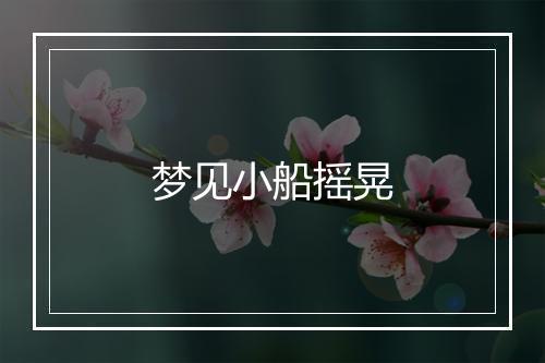 梦见小船摇晃