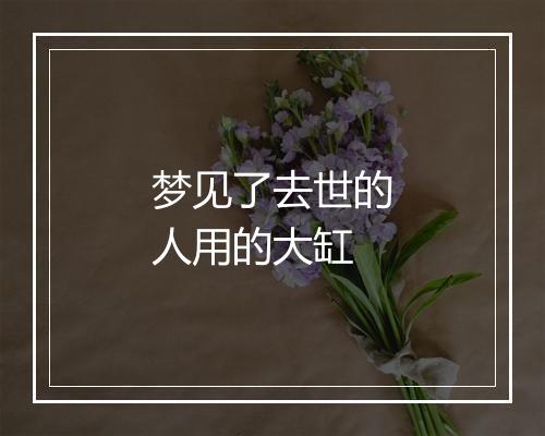 梦见了去世的人用的大缸