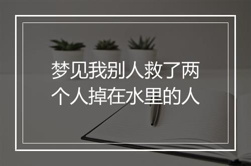 梦见我别人救了两个人掉在水里的人