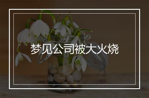 梦见公司被大火烧