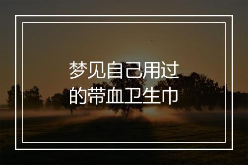 梦见自己用过的带血卫生巾