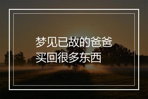 梦见已故的爸爸买回很多东西