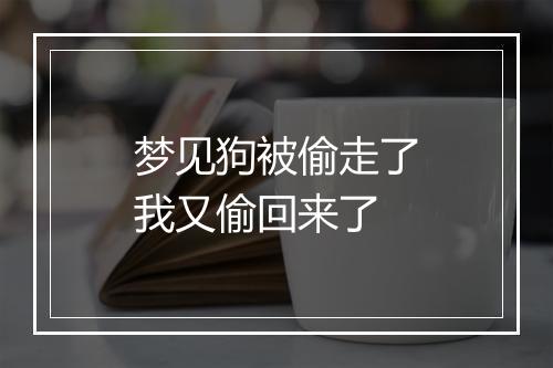 梦见狗被偷走了我又偷回来了