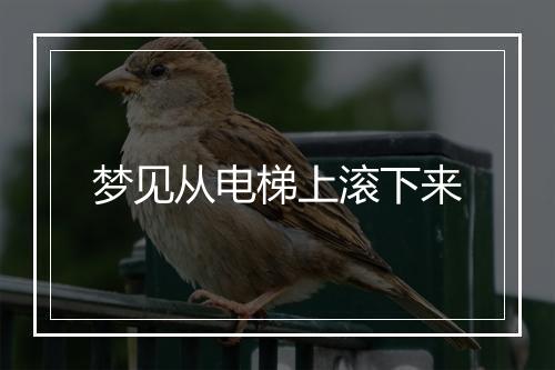 梦见从电梯上滚下来