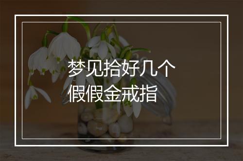 梦见拾好几个假假金戒指