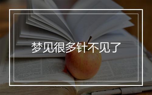 梦见很多针不见了