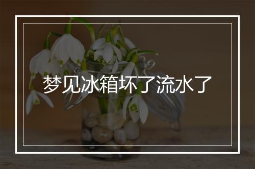 梦见冰箱坏了流水了