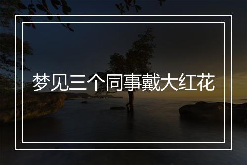 梦见三个同事戴大红花