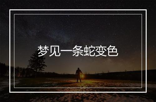 梦见一条蛇变色