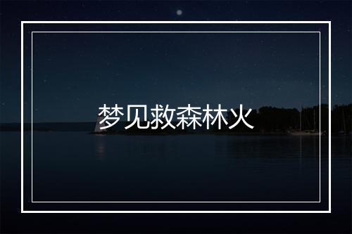 梦见救森林火