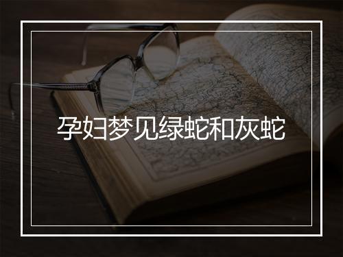 孕妇梦见绿蛇和灰蛇