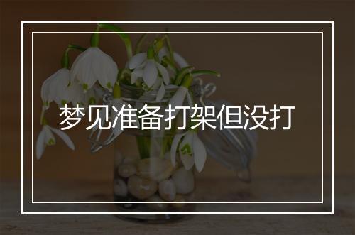 梦见准备打架但没打