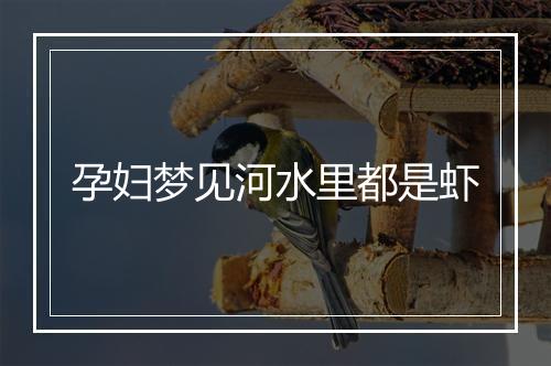 孕妇梦见河水里都是虾