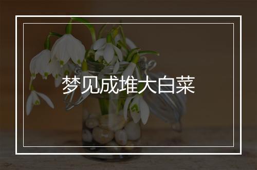 梦见成堆大白菜