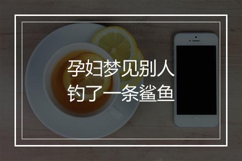 孕妇梦见别人钓了一条鲨鱼