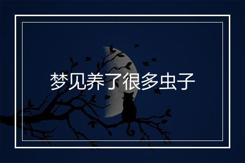 梦见养了很多虫子