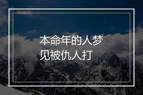 本命年的人梦见被仇人打