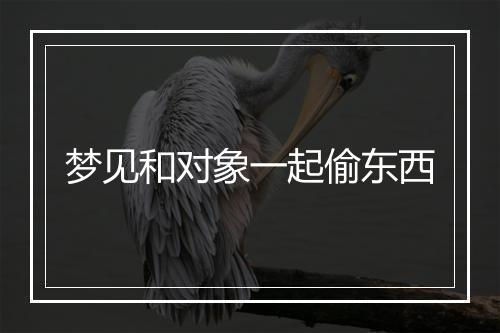 梦见和对象一起偷东西