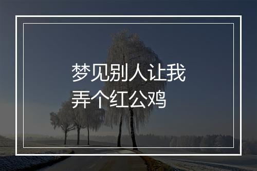 梦见别人让我弄个红公鸡