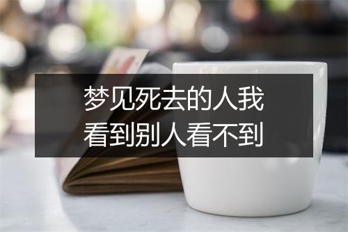 梦见死去的人我看到别人看不到