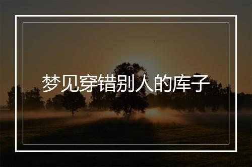 梦见穿错别人的库子