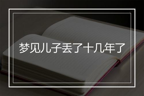 梦见儿子丢了十几年了