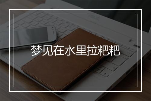 梦见在水里拉粑粑