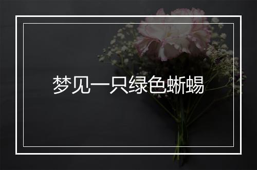 梦见一只绿色蜥蜴