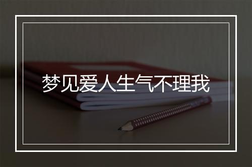 梦见爱人生气不理我