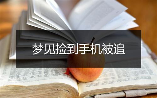 梦见捡到手机被追