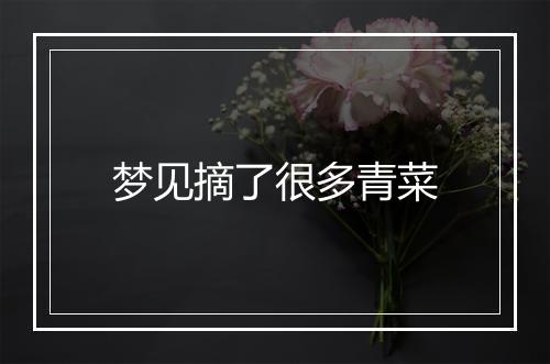 梦见摘了很多青菜