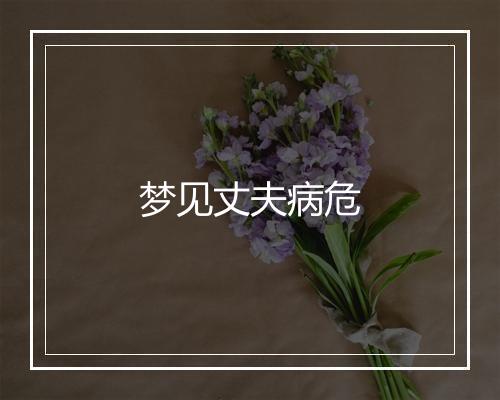 梦见丈夫病危