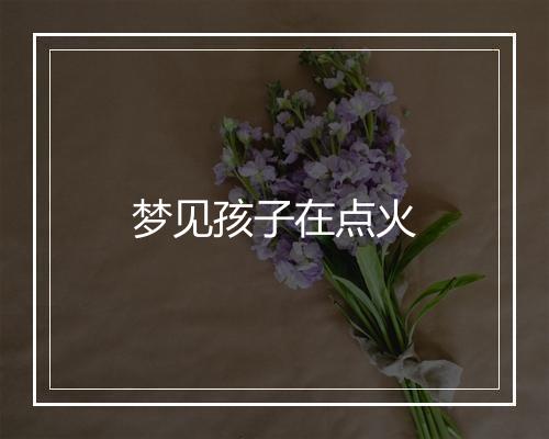 梦见孩子在点火