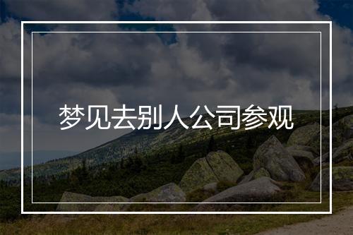 梦见去别人公司参观