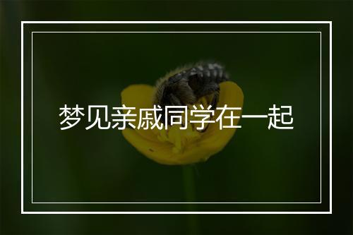 梦见亲戚同学在一起