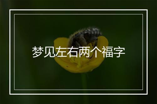 梦见左右两个福字