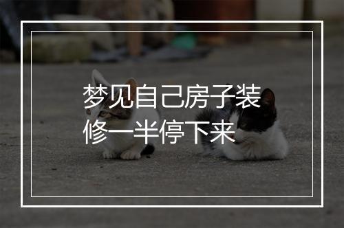 梦见自己房子装修一半停下来