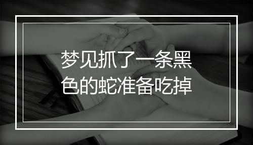 梦见抓了一条黑色的蛇准备吃掉