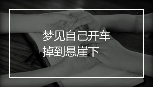 梦见自己开车掉到悬崖下