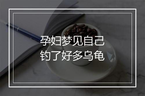 孕妇梦见自己钓了好多乌龟