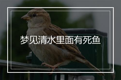 梦见清水里面有死鱼